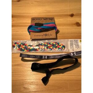 Under Armour Natural Life Headband Bundle‎ Boho Wrap Braided Athletic Hair Ties